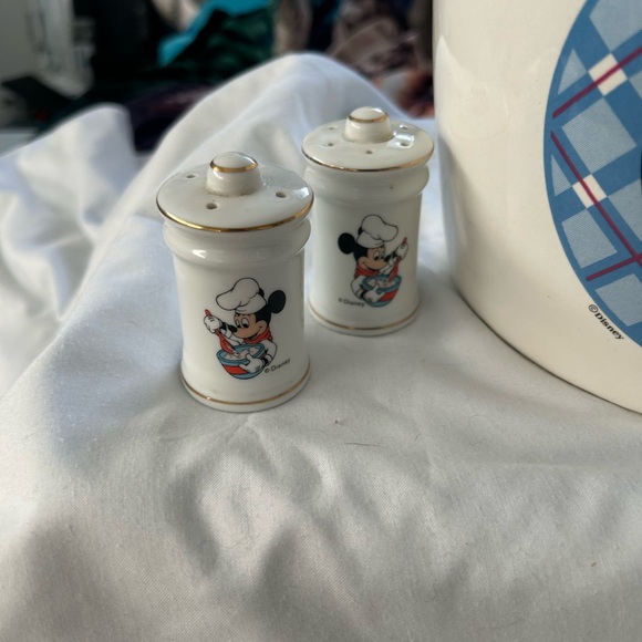 Vintage Disney Gourmet Mickey Mouse Ceramic Kitchen lot- Blue and White - Picture 2 of 11